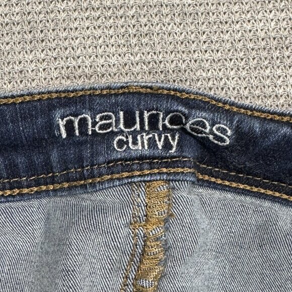 Maurices Womens Blue Denim Curvy Jeans Rolled Cuffs Mid Rise Size 5/6 Reg - Picture 5 of 12